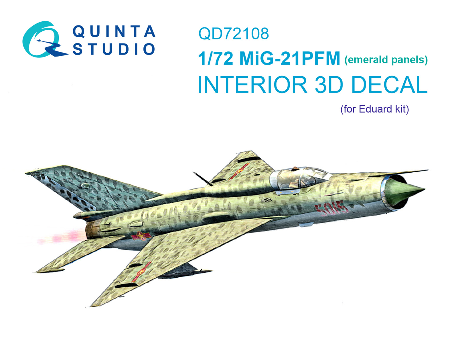 Quinta Studio 1/72 MiG-21PFM 3D Interior decal #72108 (for Eduard Kit)